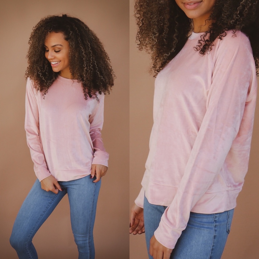 pink velour top